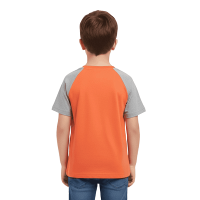 Urbnyard Boys “Yeah 05” Graphic Raglan T-Shirt, Orange