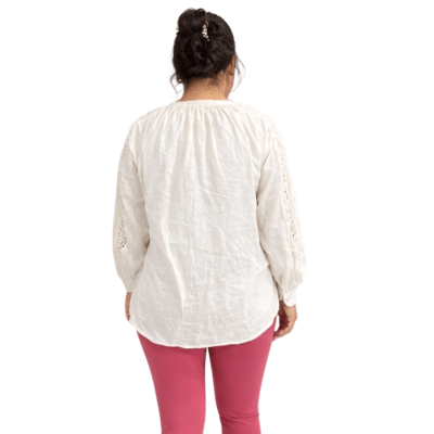 Urbnyard Elegant White Lace Detail Top, White