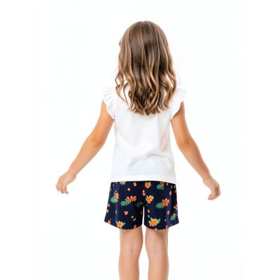 Urbnyard Girls Summer Co-ord Set – Floral Print T-Shirt & Shorts