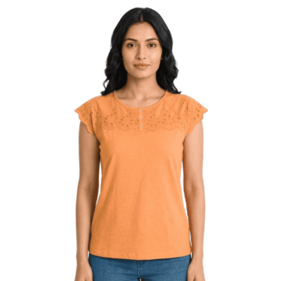 Urbnyard Ladies Crochet Top, Orange 