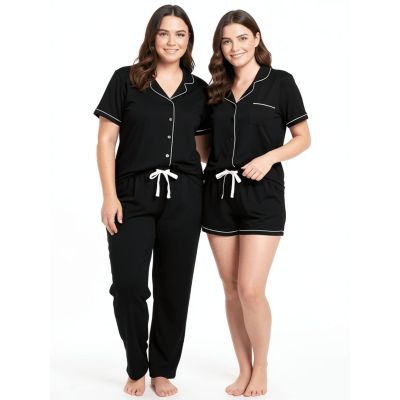 Urbnyard Ladies Sleepwear 3 Pc Set Black