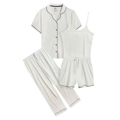 Ladies Sleepwear 4 Pc Set Off-White
