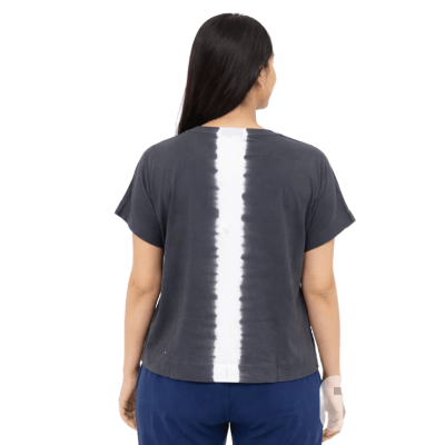Urbnyard Midnight Stripe Tie-Dye Boxy Tee, Grey