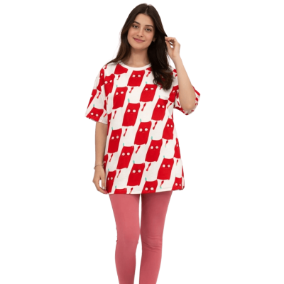 Urbnyard Playful Popsicle Print Oversized T-Shirt