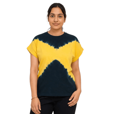 Urbnyard Solar Flare Hourglass Tie-Dye Tee, Yellow