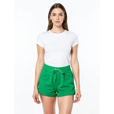 Urbnyard Solid Green Casual Cotton Shorts
