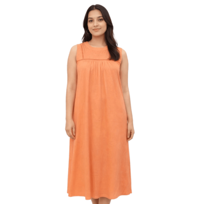 Urbnyard Sunset Breeze Sleeveless Midi Dress, Orange