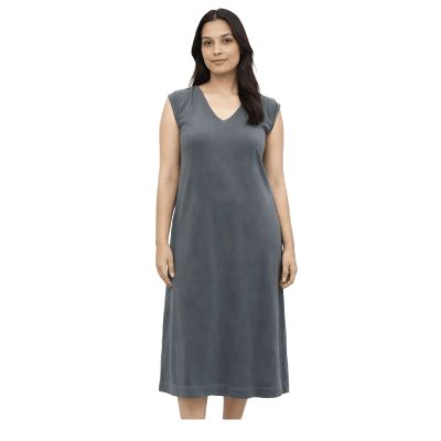 Urbnyard Women’s Solid Sleeveless Midi Dress, Grey 