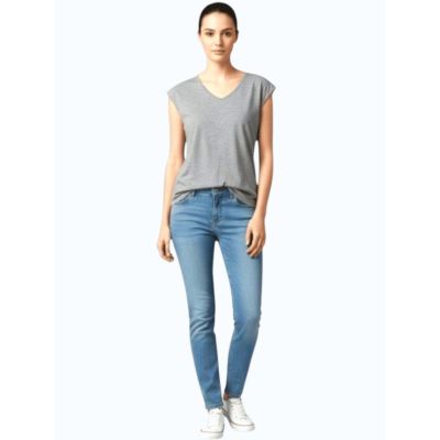 Urbnyard Women’s V-Neck Cap Sleeve T-Shirt, Grey