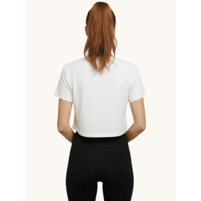 Urbnyard Women’s “Stronger Everyday” Printed Crop Top, White